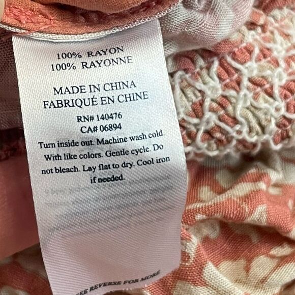 Faherty Renata Jumpsuit Pink White Floral Size Large - Picture 12 of 12